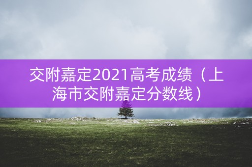 交附嘉定2021高考成绩（上海市交附嘉定分数线）