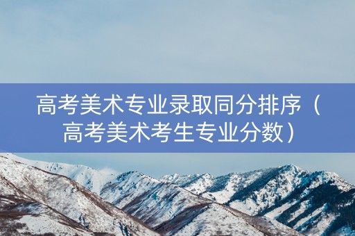 高考美术专业录取同分排序（高考美术考生专业分数）