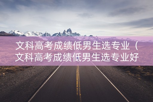 文科高考成绩低男生选专业（文科高考成绩低男生选专业好吗）