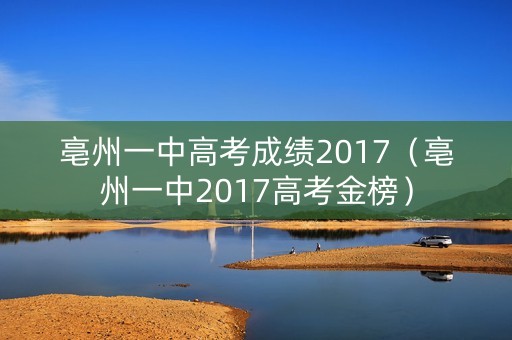 亳州一中高考成绩2017（亳州一中2017高考金榜）
