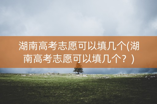 湖南高考志愿可以填几个(湖南高考志愿可以填几个?) 湖南高考志愿可以填几个(湖南高考志愿可以填几个?)