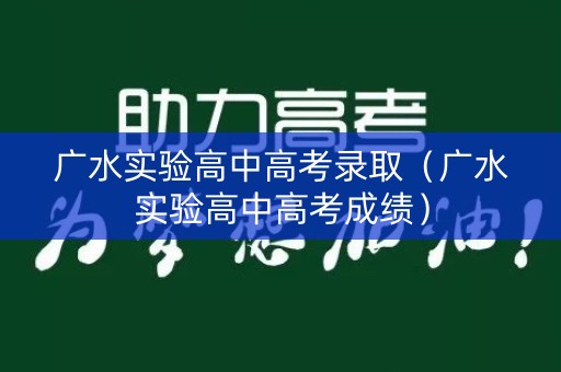 广水实验高中高考录取（广水实验高中高考成绩）