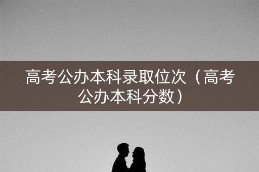 高考公办本科录取位次（高考公办本科分数）