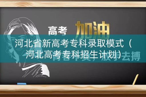 河北省新高考专科录取模式（河北高考专科招生计划）
