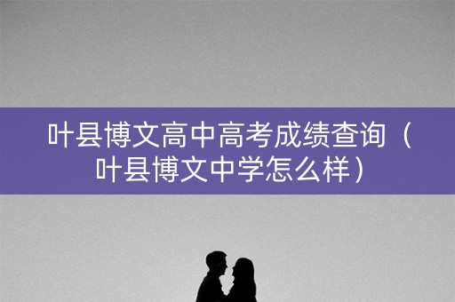 叶县博文高中高考成绩查询（叶县博文中学怎么样）