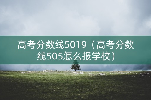 高考分数线5019（高考分数线505怎么报学校）
