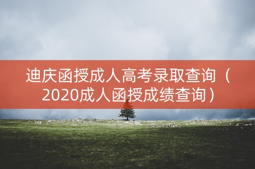 迪庆函授成人高考录取查询（2020成人函授成绩查询）