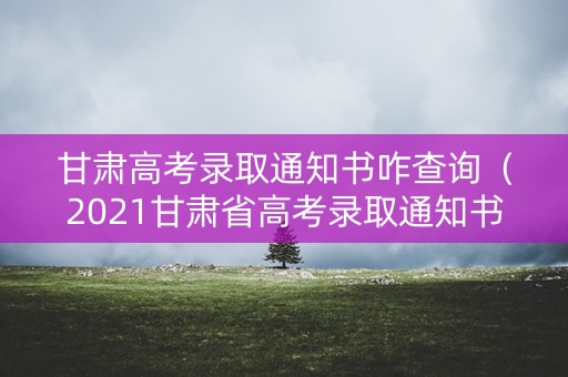 甘肃高考录取通知书咋查询（2021甘肃省高考录取通知书）