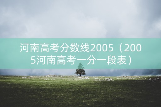 河南高考分数线2005(2005河南高考一分一段表) 河南高考分数线2005(2005河南高考一分一段表)
