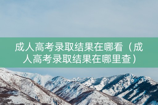 成人高考录取结果在哪看(成人高考录取结果在哪里查) 成人高考录取结果在哪看(成人高考录取结果在哪里查)