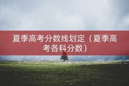 夏季高考分数线划定（夏季高考各科分数）