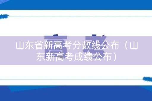 山东省新高考分数线公布(山东新高考成绩公布) 山东省新高考分数线公布(山东新高考成绩公布)