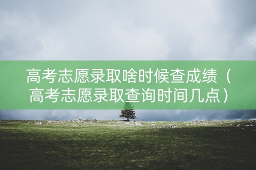 高考志愿录取啥时候查成绩(高考志愿录取查询时间几点) 高考志愿录取啥时候查成绩(高考志愿录取查询时间几点)