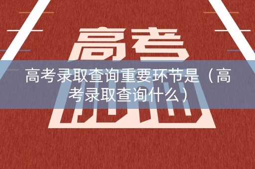 高考录取查询重要环节是(高考录取查询什么) 高考录取查询重要环节是(高考录取查询什么)