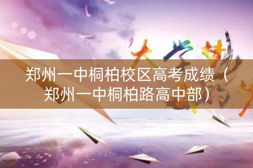 郑州一中桐柏校区高考成绩（郑州一中桐柏路高中部）