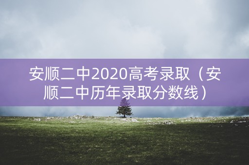 安顺二中2020高考录取(安顺二中历年录取分数线) 安顺二中2020高考录取(安顺二中历年录取分数线)