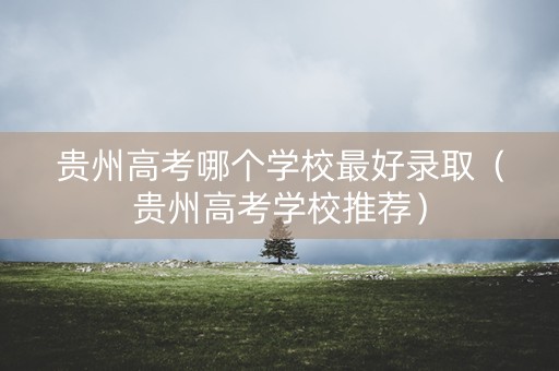 贵州高考哪个学校最好录取(贵州高考学校推荐) 贵州高考哪个学校最好录取(贵州高考学校推荐)