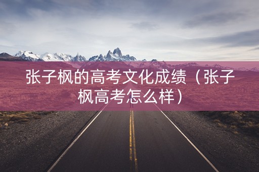 张子枫的高考文化成绩（张子枫高考怎么样）