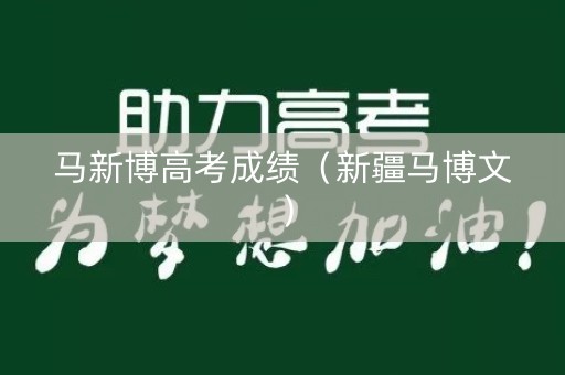 马新博高考成绩（新疆马博文）