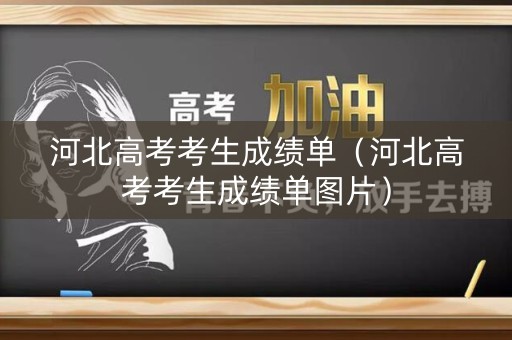河北高考考生成绩单（河北高考考生成绩单图片）