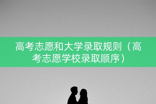 高考志愿和大学录取规则（高考志愿学校录取顺序）