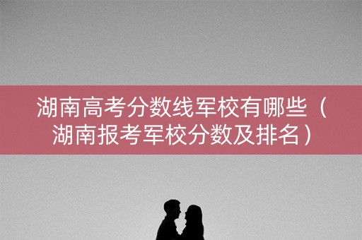 湖南高考分数线军校有哪些（湖南报考军校分数及排名）