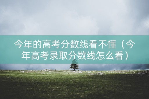 今年的高考分数线看不懂（今年高考录取分数线怎么看）