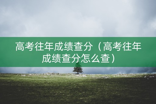 高考往年成绩查分（高考往年成绩查分怎么查）