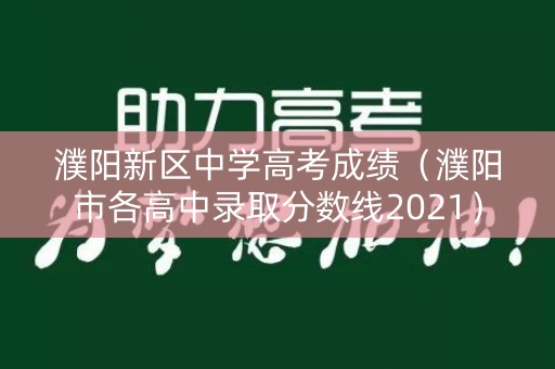 濮阳新区中学高考成绩（濮阳市各高中录取分数线2021）