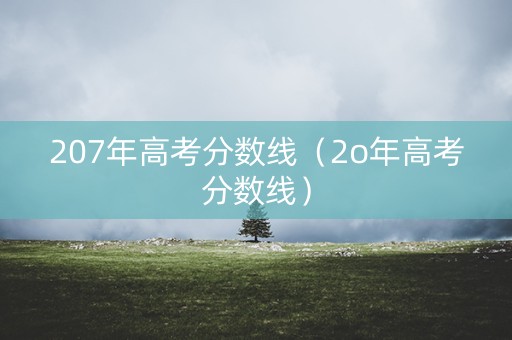 207年高考分数线（2o年高考分数线）