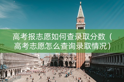 高考报志愿如何查录取分数（高考志愿怎么查询录取情况）