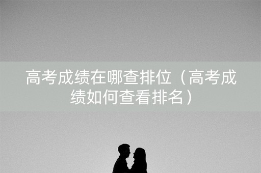 高考成绩在哪查排位（高考成绩如何查看排名）