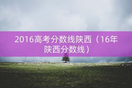 2016高考分数线陕西（16年陕西分数线）