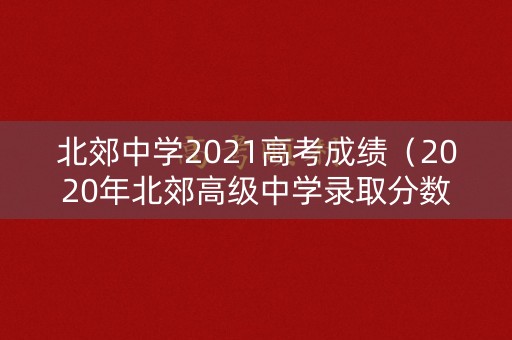 北郊中学2021高考成绩（2020年北郊高级中学录取分数线）