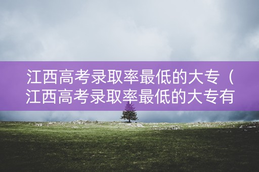 江西高考录取率最低的大专（江西高考录取率最低的大专有哪些）