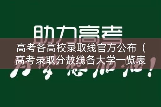 高考各高校录取线官方公布（高考录取分数线各大学一览表）