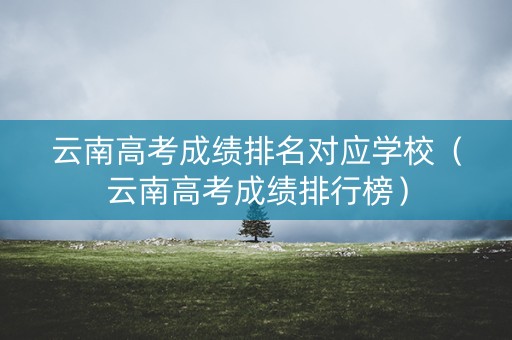 云南高考成绩排名对应学校（云南高考成绩排行榜）