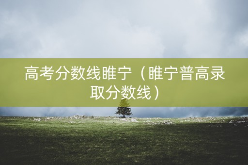 高考分数线睢宁（睢宁普高录取分数线）