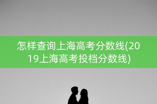怎样查询上海高考分数线(2019上海高考投档分数线) 怎样查询上海高考分数线(2019上海高考投档分数线)