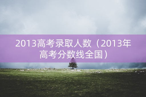 2013高考录取人数（2013年高考分数线全国）