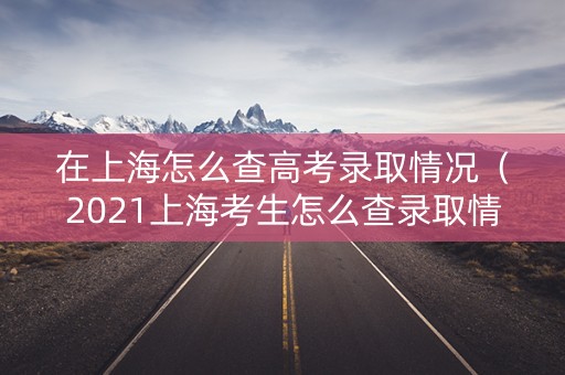在上海怎么查高考录取情况（2021上海考生怎么查录取情况）