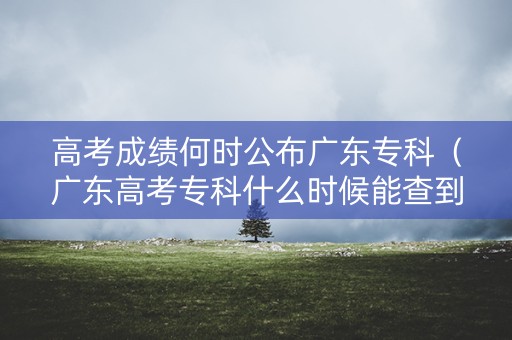 高考成绩何时公布广东专科（广东高考专科什么时候能查到录取结果）