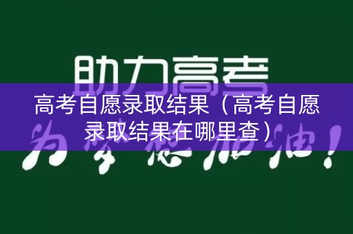 高考自愿录取结果（高考自愿录取结果在哪里查）
