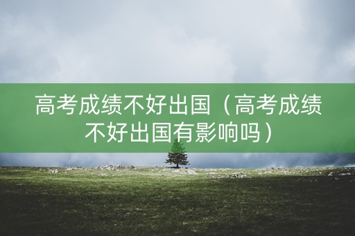 高考成绩不好出国（高考成绩不好出国有影响吗）