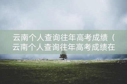 云南个人查询往年高考成绩（云南个人查询往年高考成绩在哪里查）