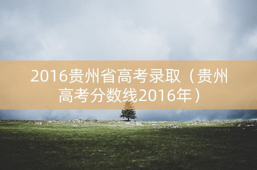 2016贵州省高考录取（贵州高考分数线2016年）