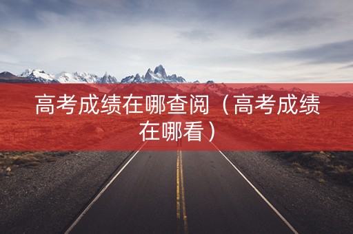 高考成绩在哪查阅（高考成绩在哪看）