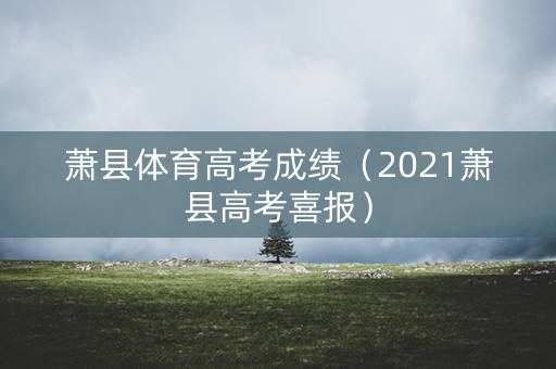 萧县体育高考成绩（2021萧县高考喜报）