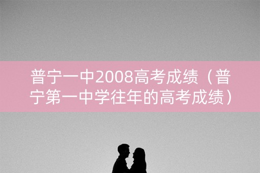 普宁一中2008高考成绩（普宁第一中学往年的高考成绩）