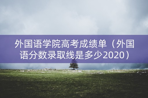 外国语学院高考成绩单（外国语分数录取线是多少2020）